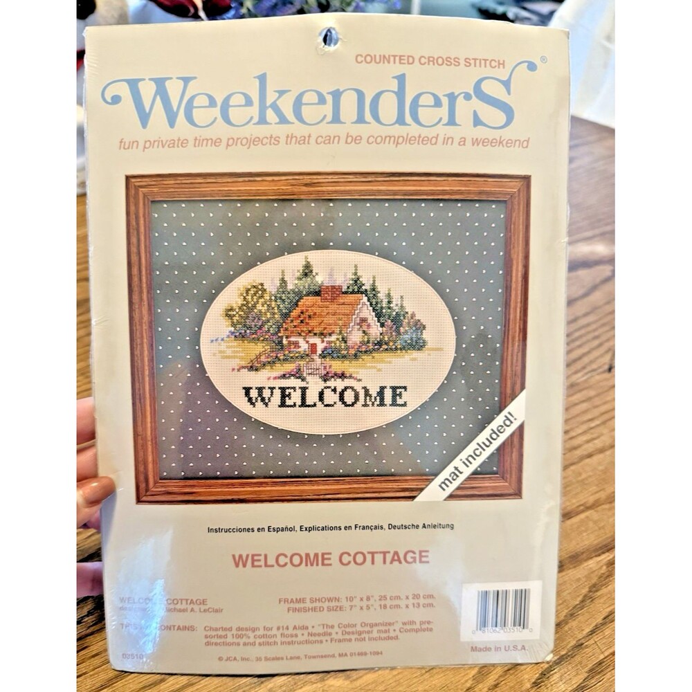 Weekenders Counted Cross Stitch "Welcome Cottage" Mat included NEW
